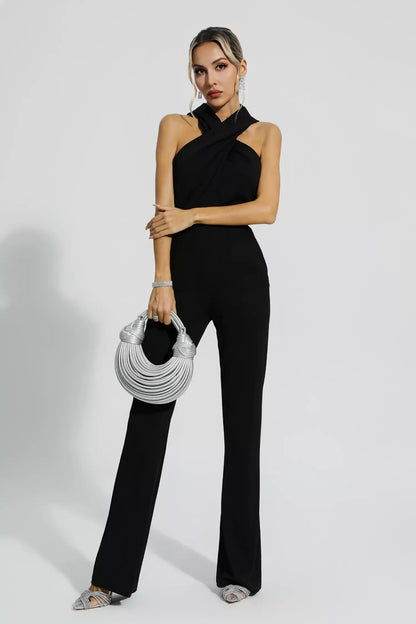 Romina Black Hooded Jumpsuit