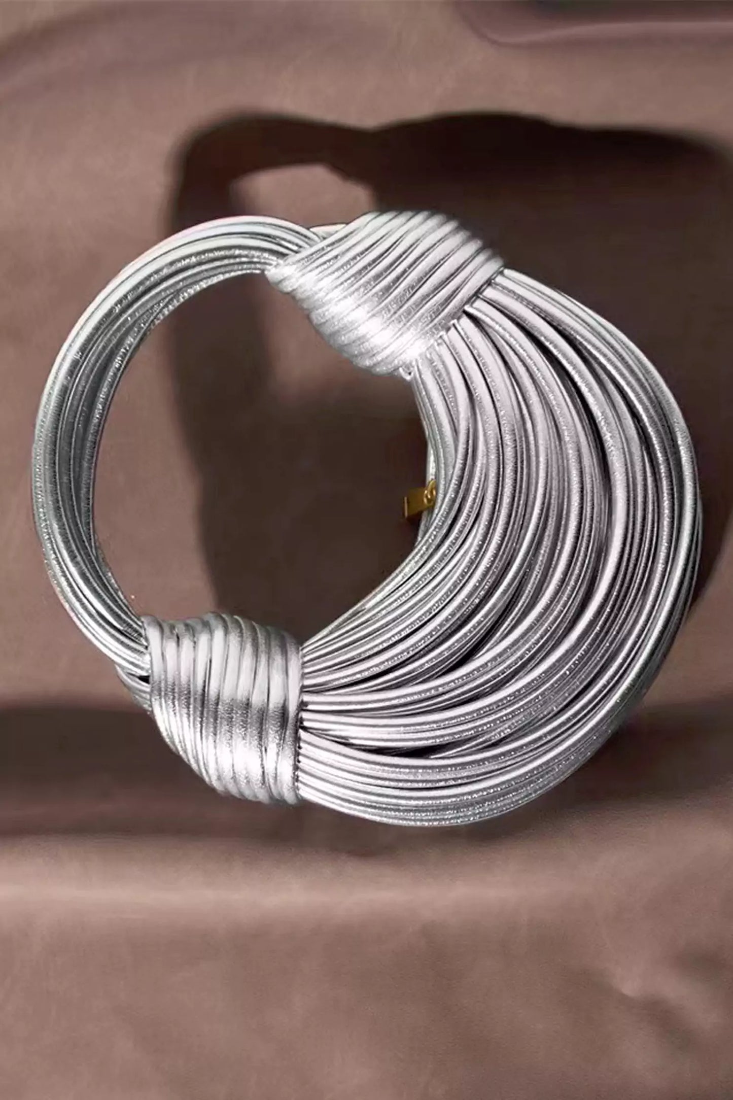 Rosa Silver PU Knotted Bag