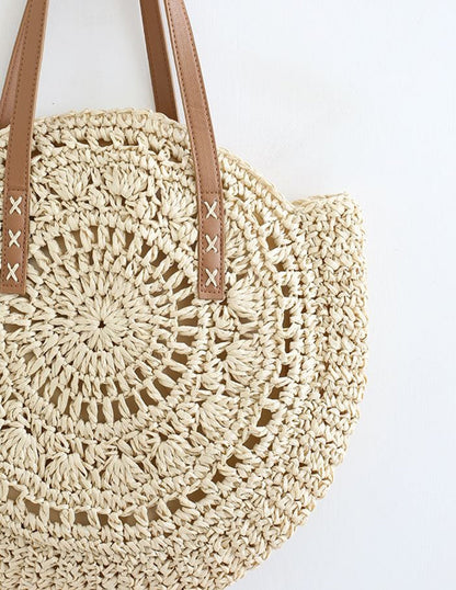 Round-Straw Tote Bag