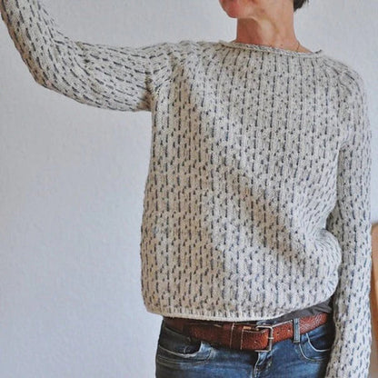 | Women’s Casual Knit Sweater, Boat Neck