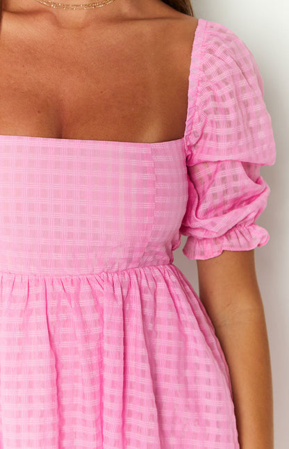 Rialta Pink Babydoll Mini Dress