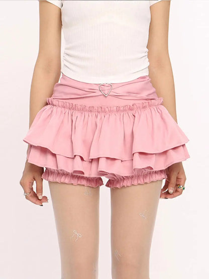 Ruffle Slim Cake Layer Skirt