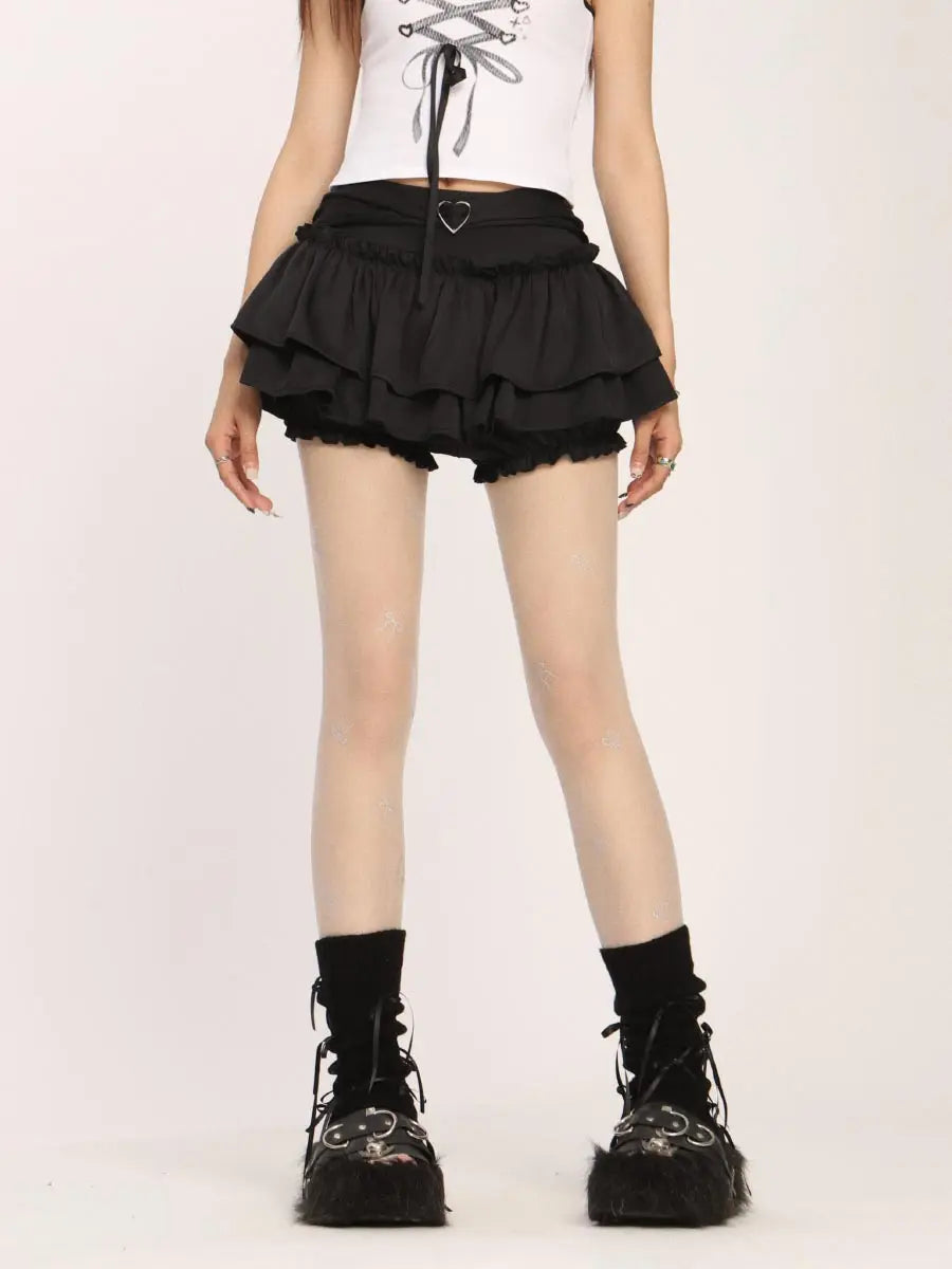 Ruffle Slim Cake Layer Skirt