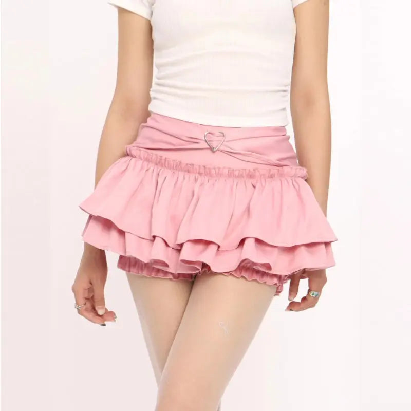 Ruffle Slim Cake Layer Skirt