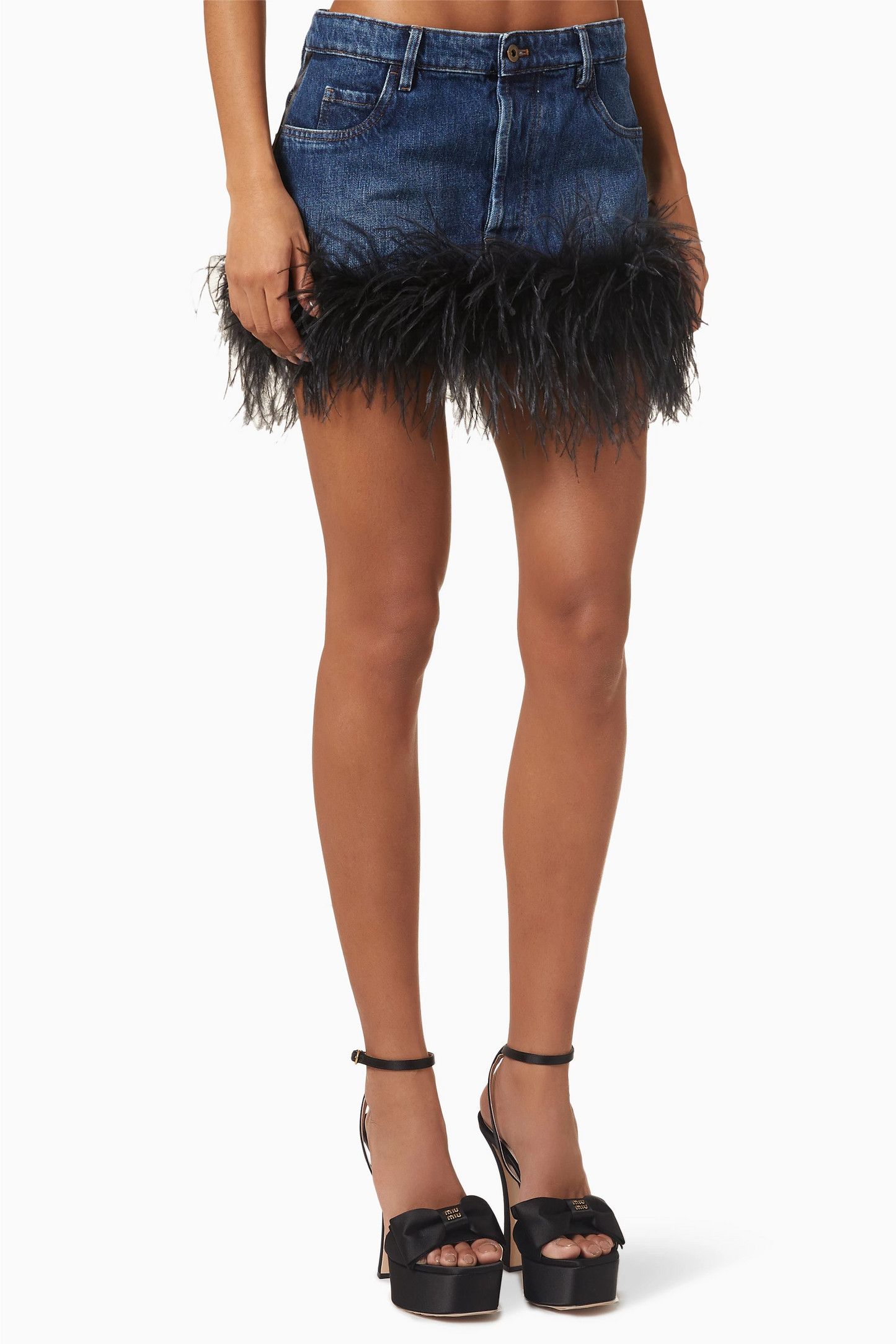 Ruth Feather Denim Skirt