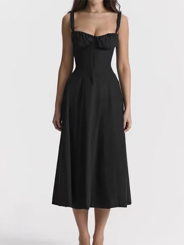 Floral Dress Midi Dress Dresses Floral Print High-slit Straps Neck Sleeveless Cottagecore Summer