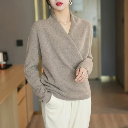 | Women's Wrap Neck Knit Top