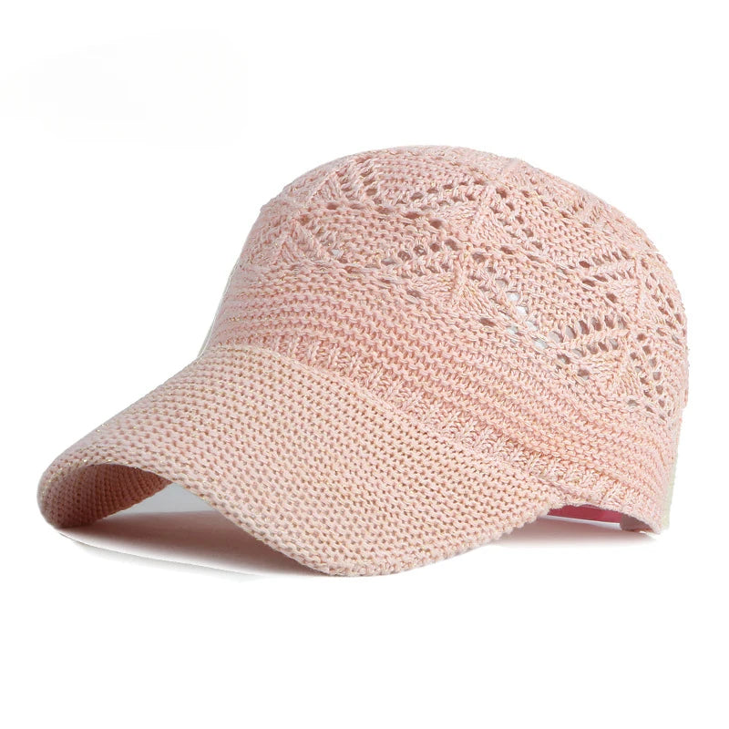Mesh Woman Baseball Cap Knitted Summer Breathable Sun Protection Caps