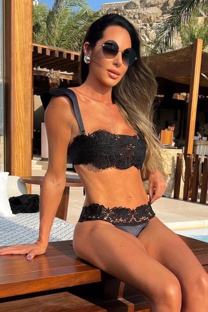 Yvonne Lace Three-piece Swim Set