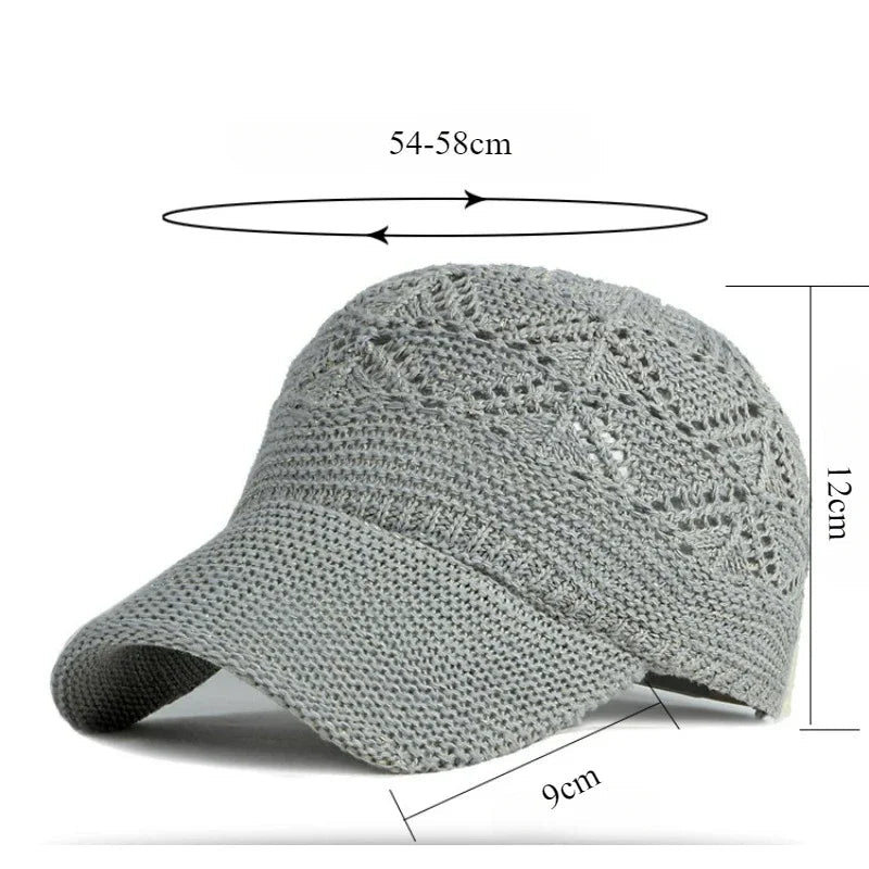 Mesh Woman Baseball Cap Knitted Summer Breathable Sun Protection Caps