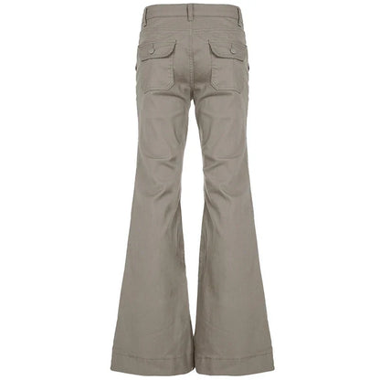 Slim Fit Simple Flared Pants Women High Fashion Causal England Style All-Match Basic Jeans Classical Clothing