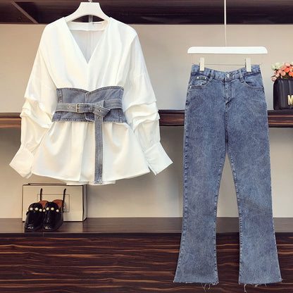 Stacy Shirt + Jeans + Skirt Set