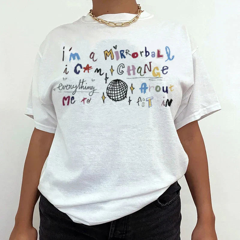 Mirrorball Music Trendy Graphic T-shirt