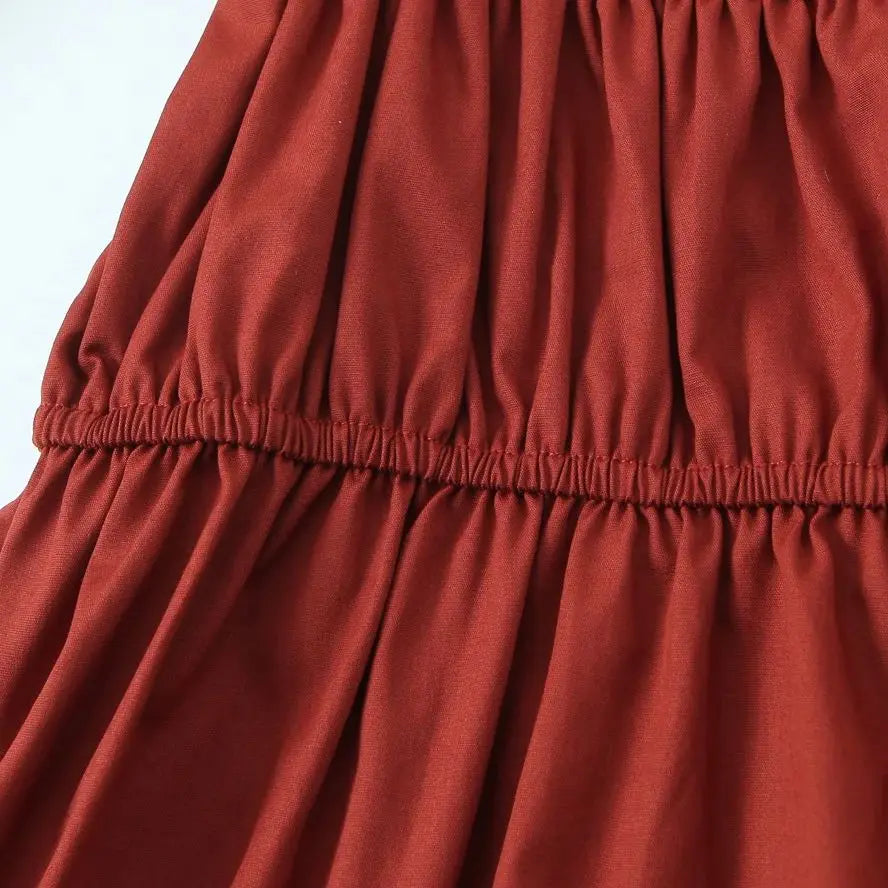 Square Neck Bow Tie Puff Sleeve Smocked Waist Mini Dress