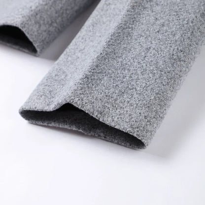 Elegant Single Breasted Woolen Women Coat Loose Lapel Long Sleeve Female Short Jacket Autumn Winter New Grey Lady Outwear