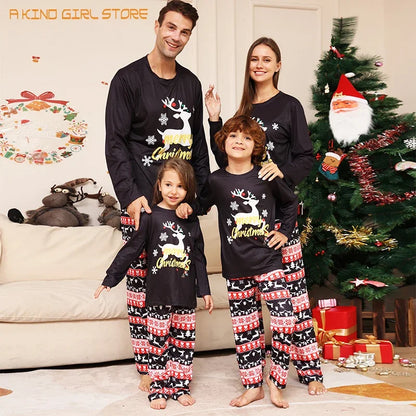 Christmas PJ's - Black/Reindeer