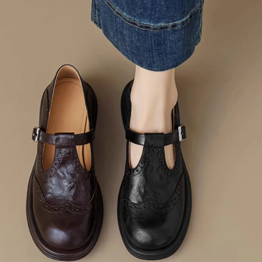 Lily | Classic Women’s Leather T-Strap Shoes