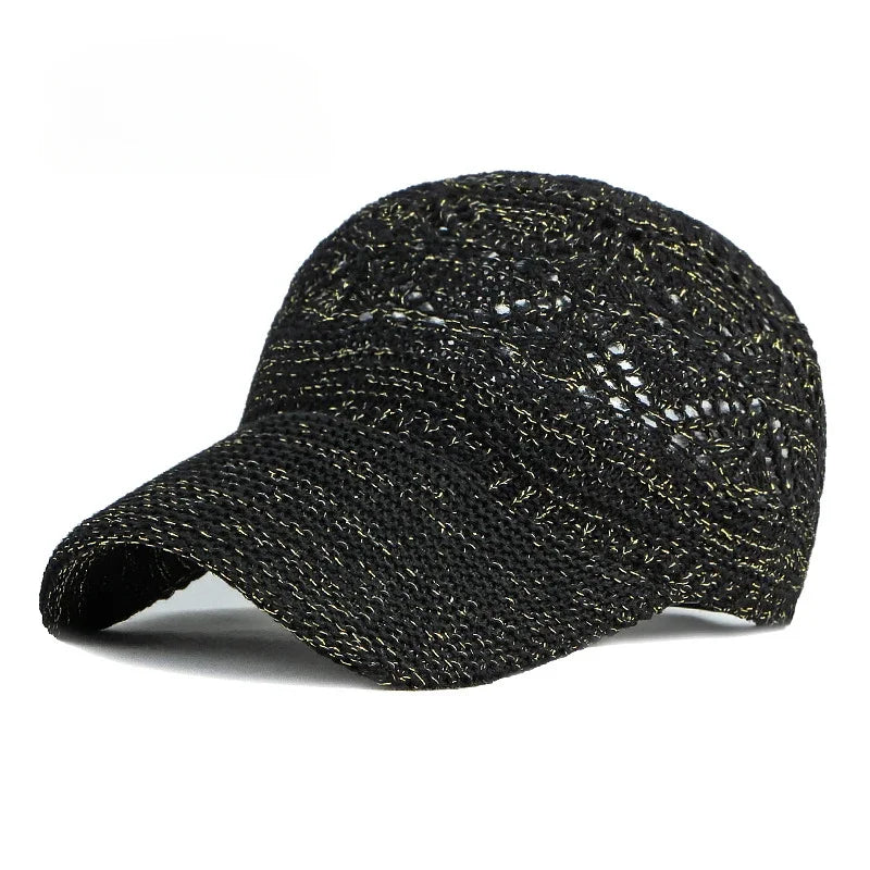 Mesh Woman Baseball Cap Knitted Summer Breathable Sun Protection Caps