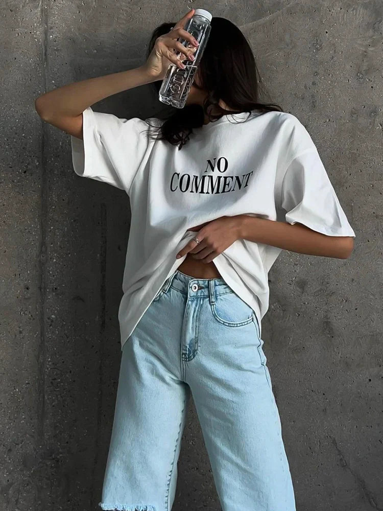 'No Comment' Oversized Tee