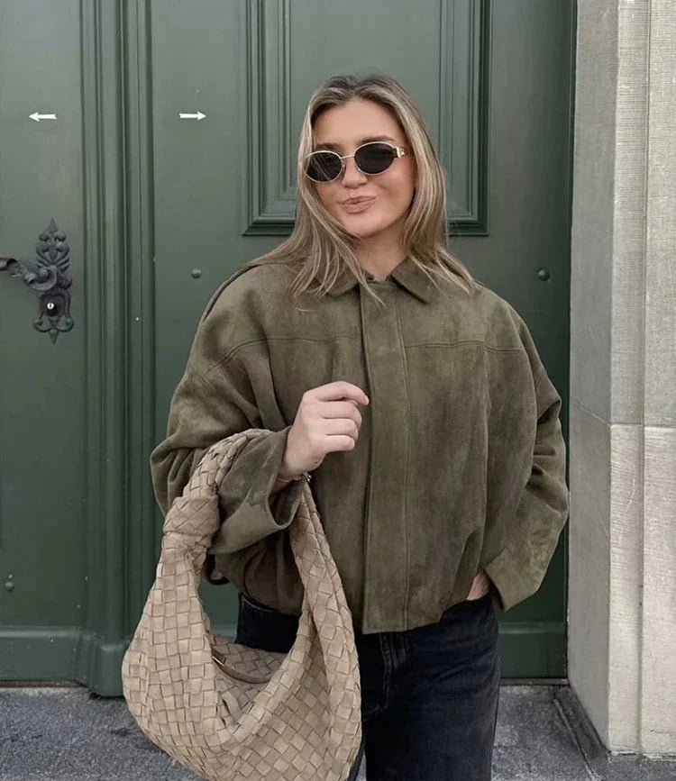 Mara Elegant Suede Loose Jacket