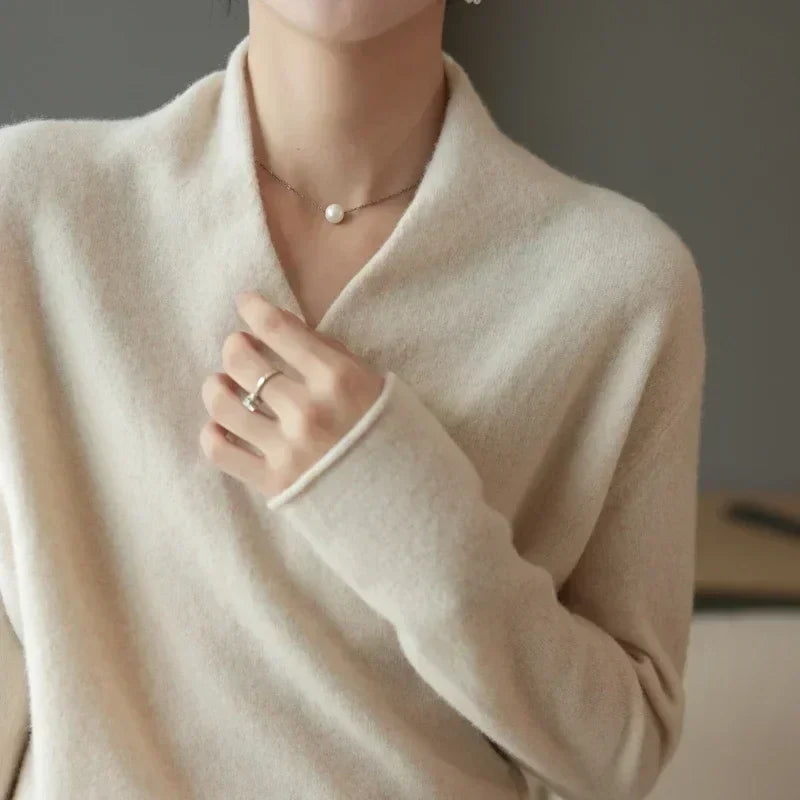 | Women's Winter Wrap V Neck Knit Sweater