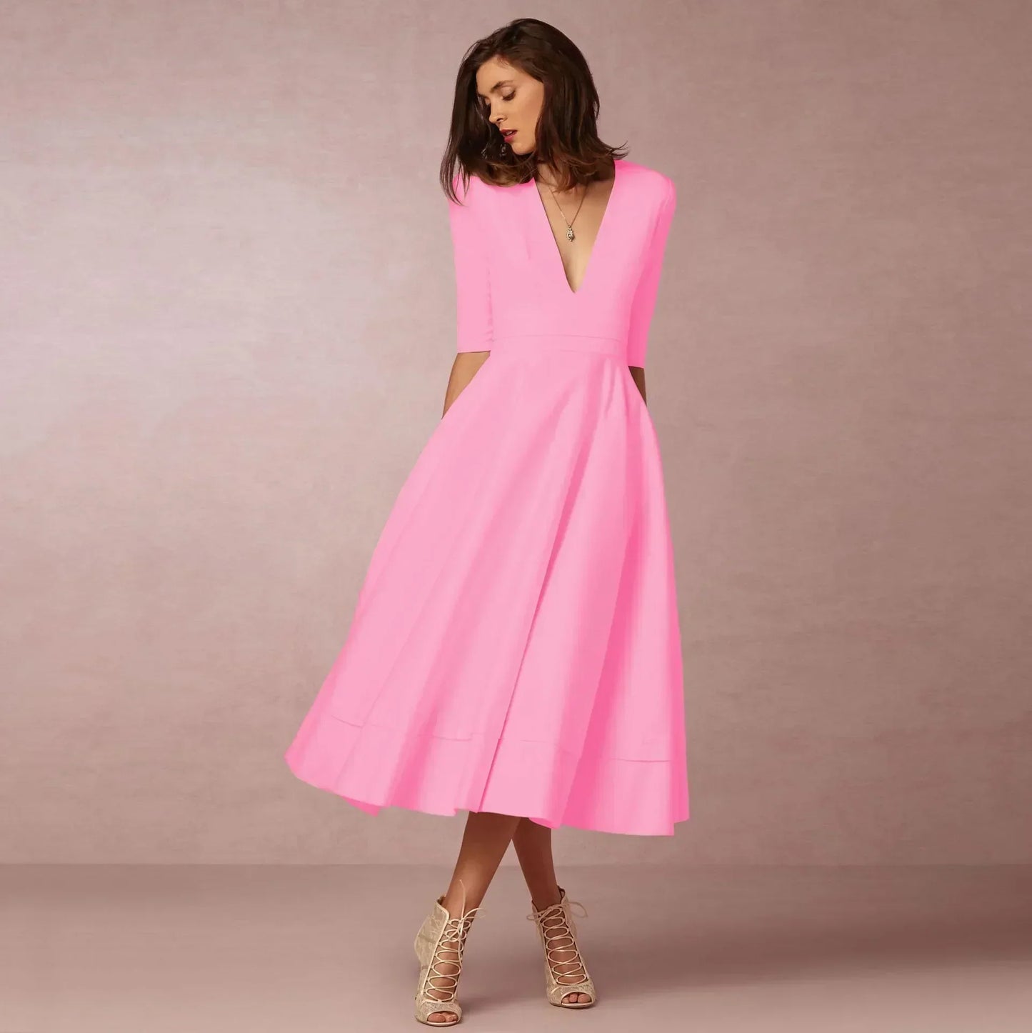 Paige | Women Ivoire Midi Dress Fitted Elegant Cut