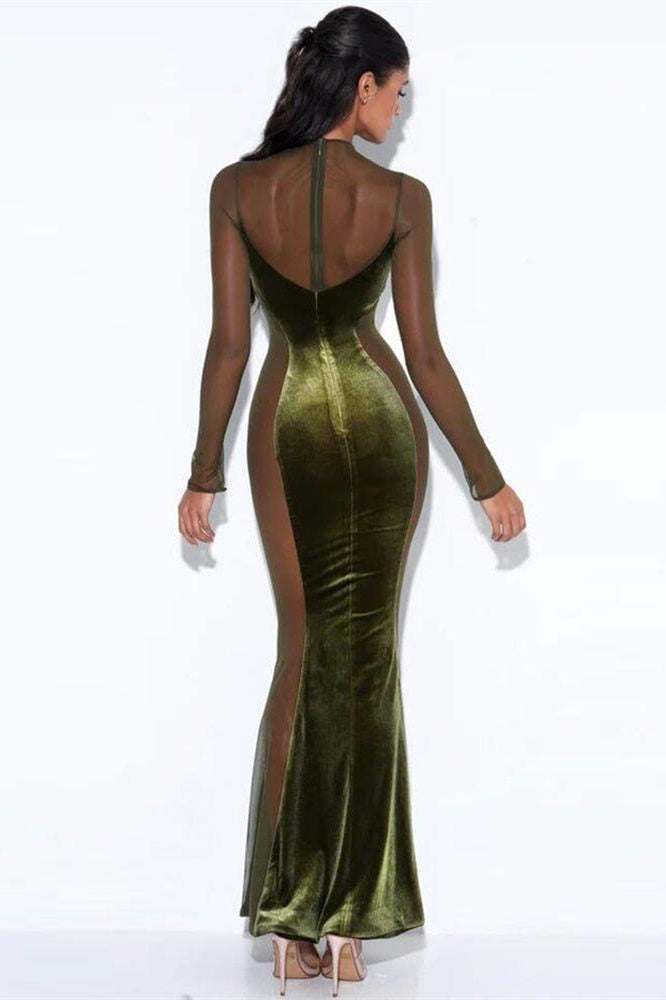 Zona See-through Velvet Maxi Dress