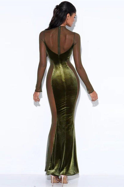 Zona See-through Velvet Maxi Dress
