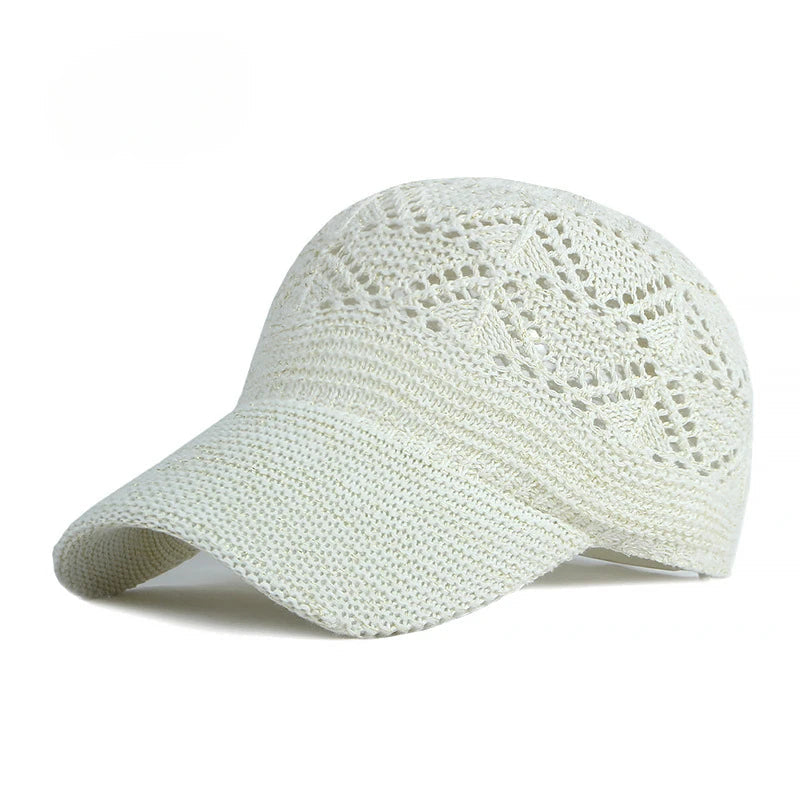 Mesh Woman Baseball Cap Knitted Summer Breathable Sun Protection Caps