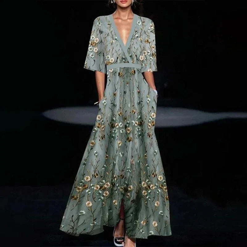 Emilia | V-Neck Maxi Dress
