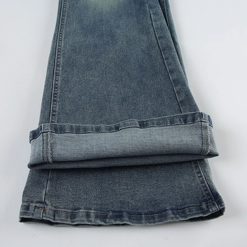 Vintage Button-up Denim Pants Street Style Low Rise Baggy Straight Jeans for Women y2k Aesthetic Loose Denim Trouser 90s