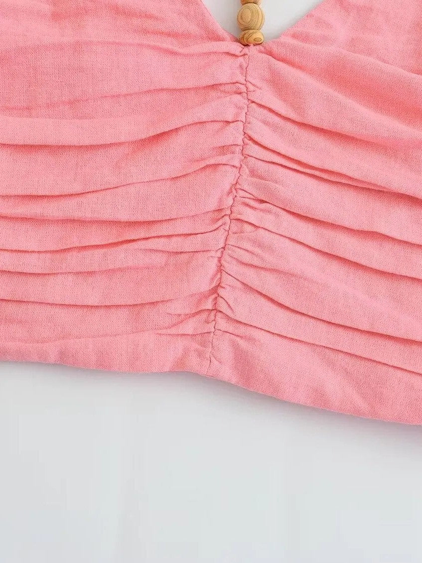 Pink Cami Top & Ruffles Skirt Coord Set