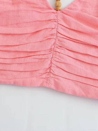 Pink Cami Top & Ruffles Skirt Coord Set