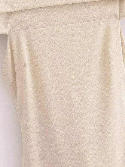 Bhane Off Shoulder Backless Tied Back Slit Dress