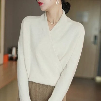 | Women's Wrap Neck Knit Top