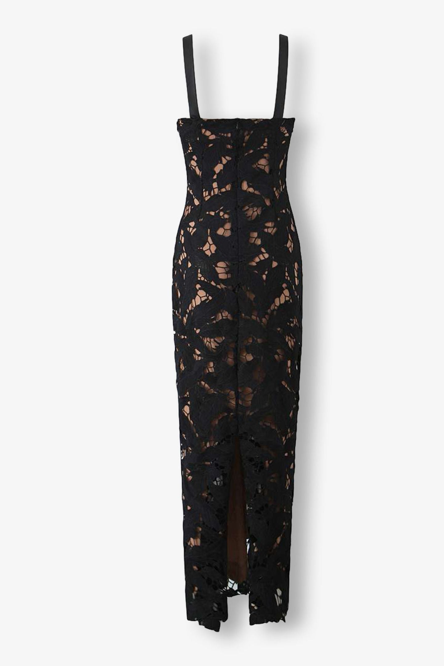Veronica Bow Strap Embroidered Lace Maxi Dress