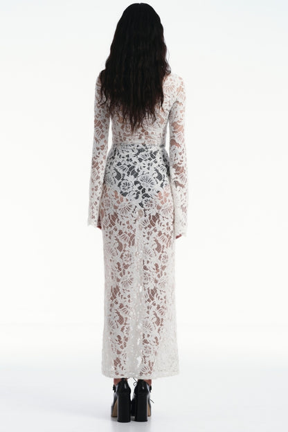Anna Long Sleeve Sheer Lace Maxi Dress