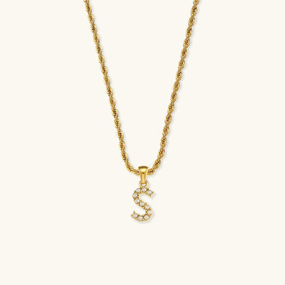 Aurora Pearl Initial Necklace