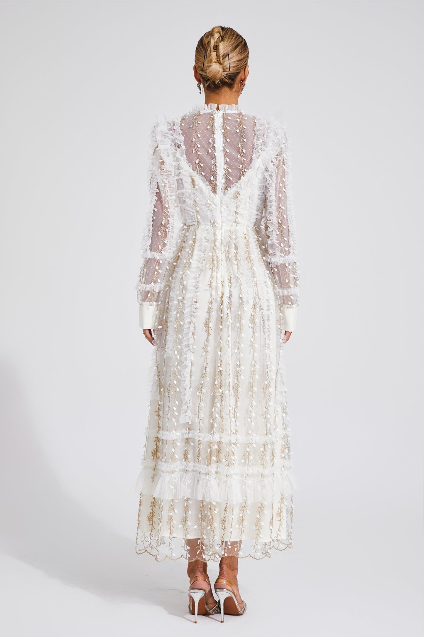 Sally White Mesh Maxi Dress