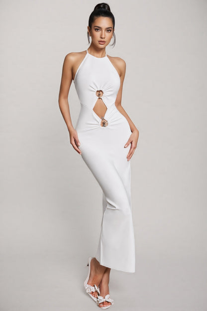 Orana Halterneck Cutout Bandage Midi Dress