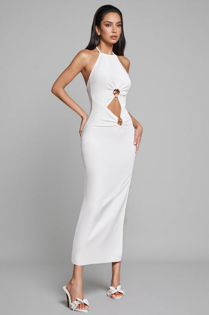 Orana Halterneck Cutout Bandage Midi Dress