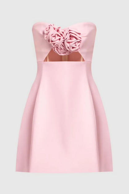 Sara Rose Strapless Cutout Mini Dress - Pink