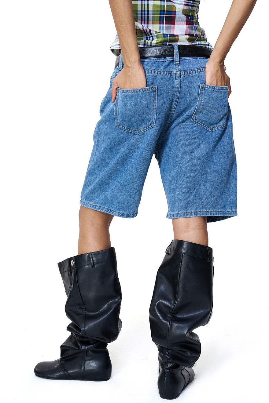 Sarai Printed Denim Shorts