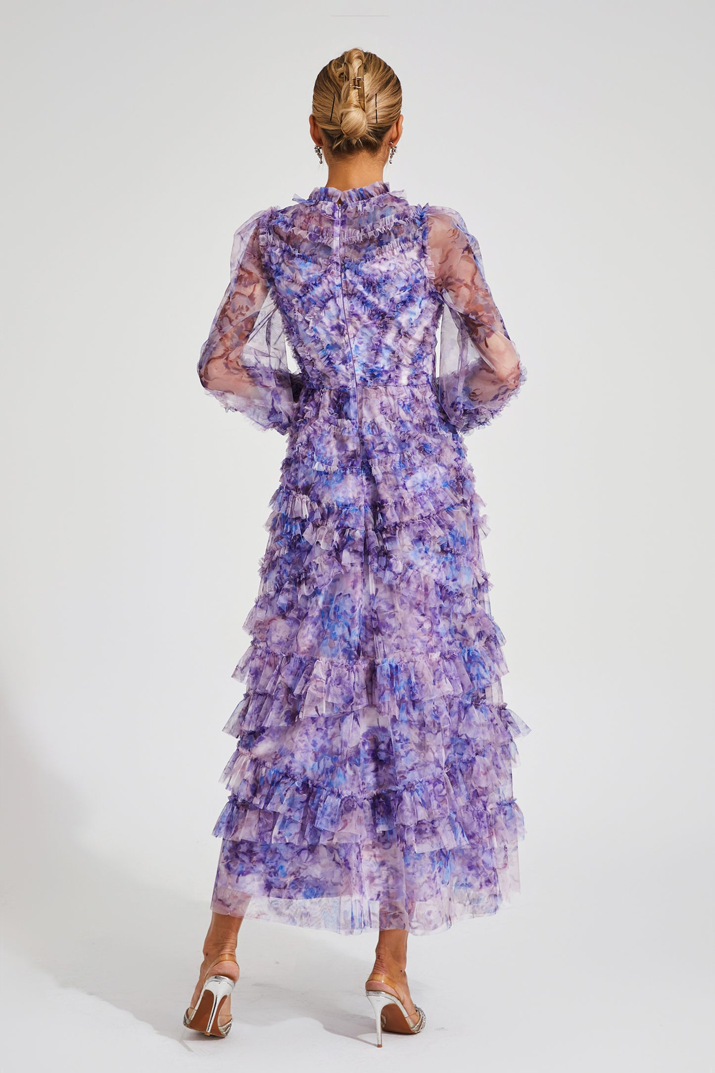 Saroyan Purple Floral Long Sleeve Dress