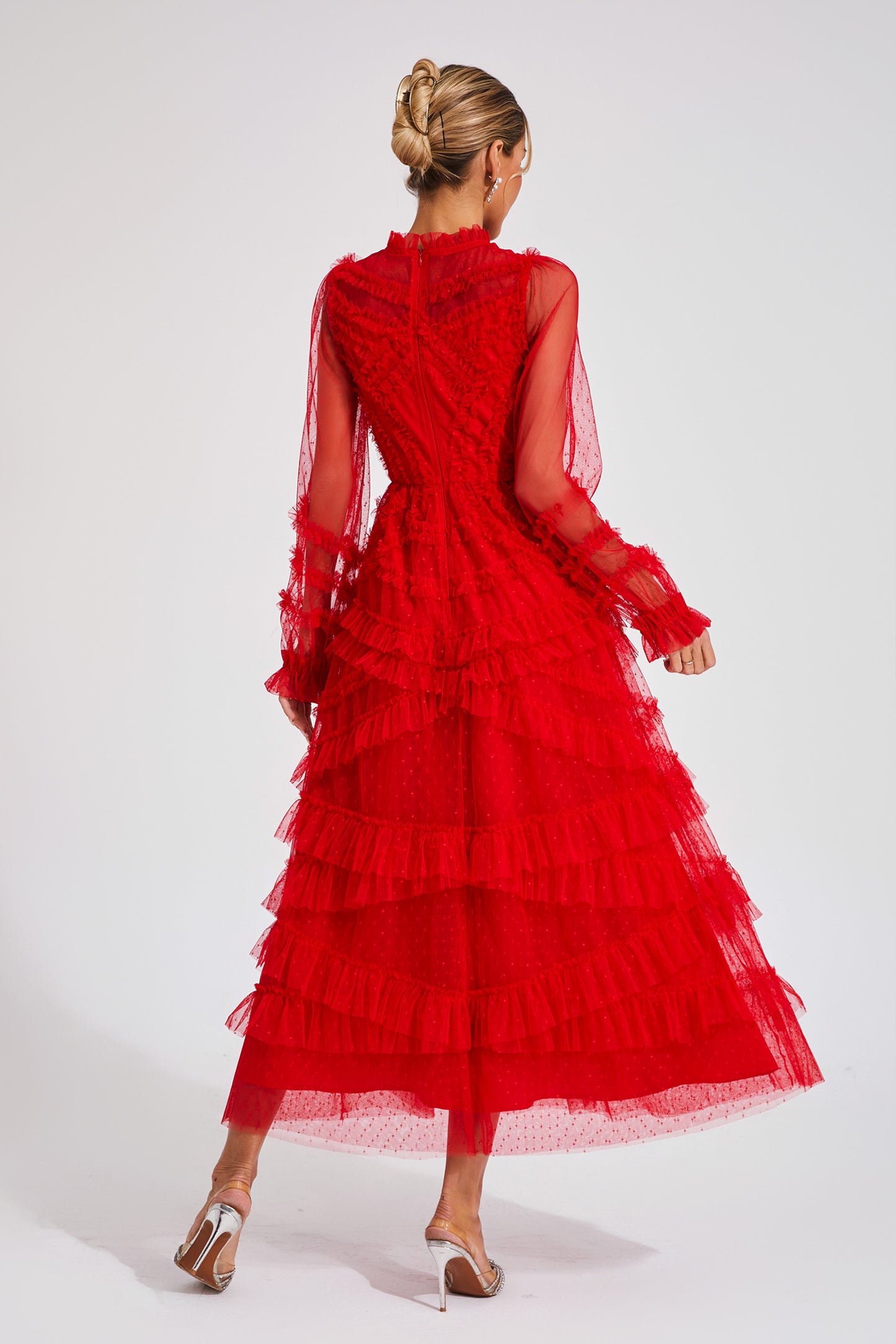 Saroyan Red Floral Long Sleeve Dress