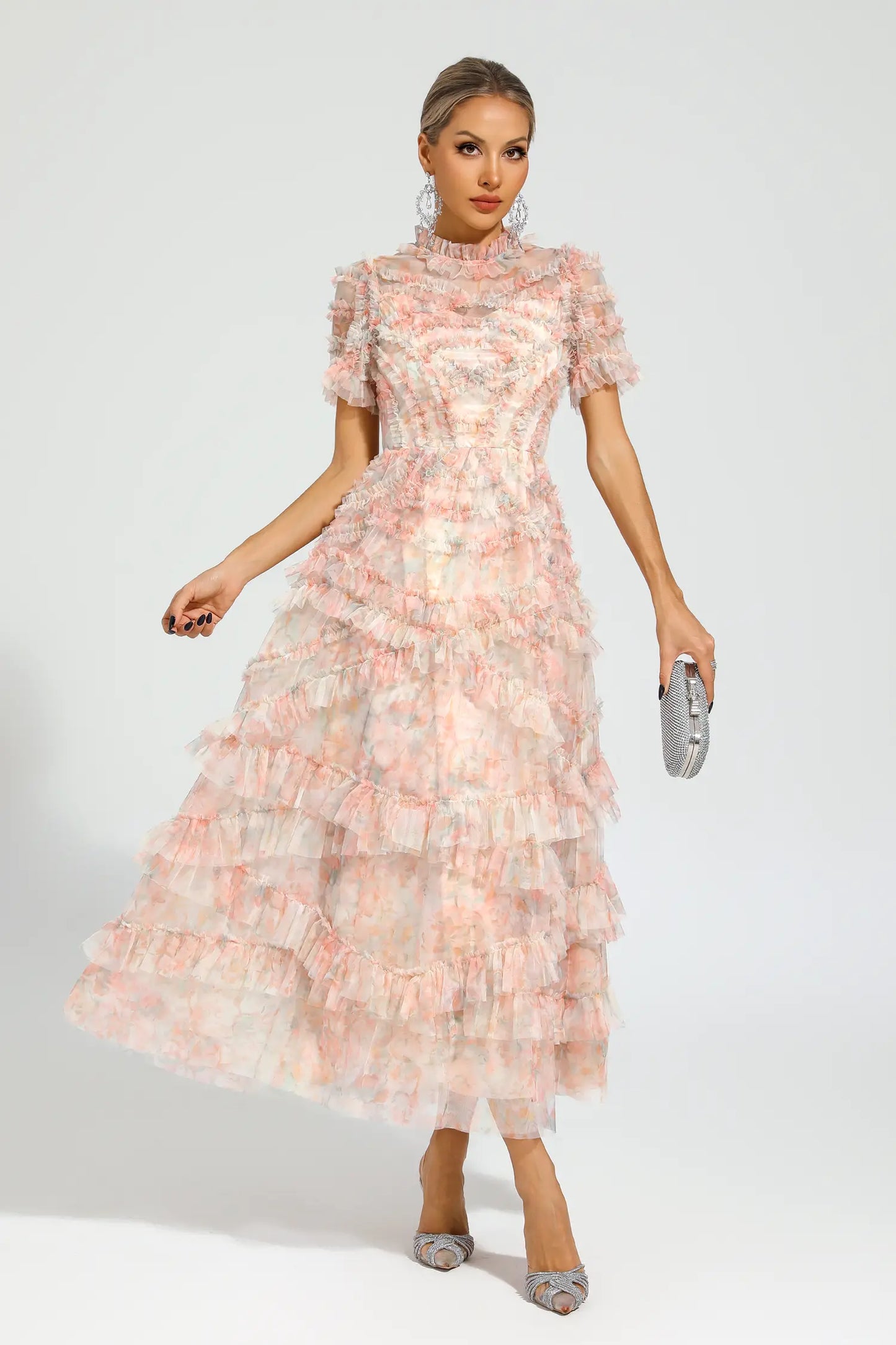 Saroyan Pink Floral Midi Dress