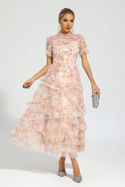 Saroyan Pink Floral Midi Dress
