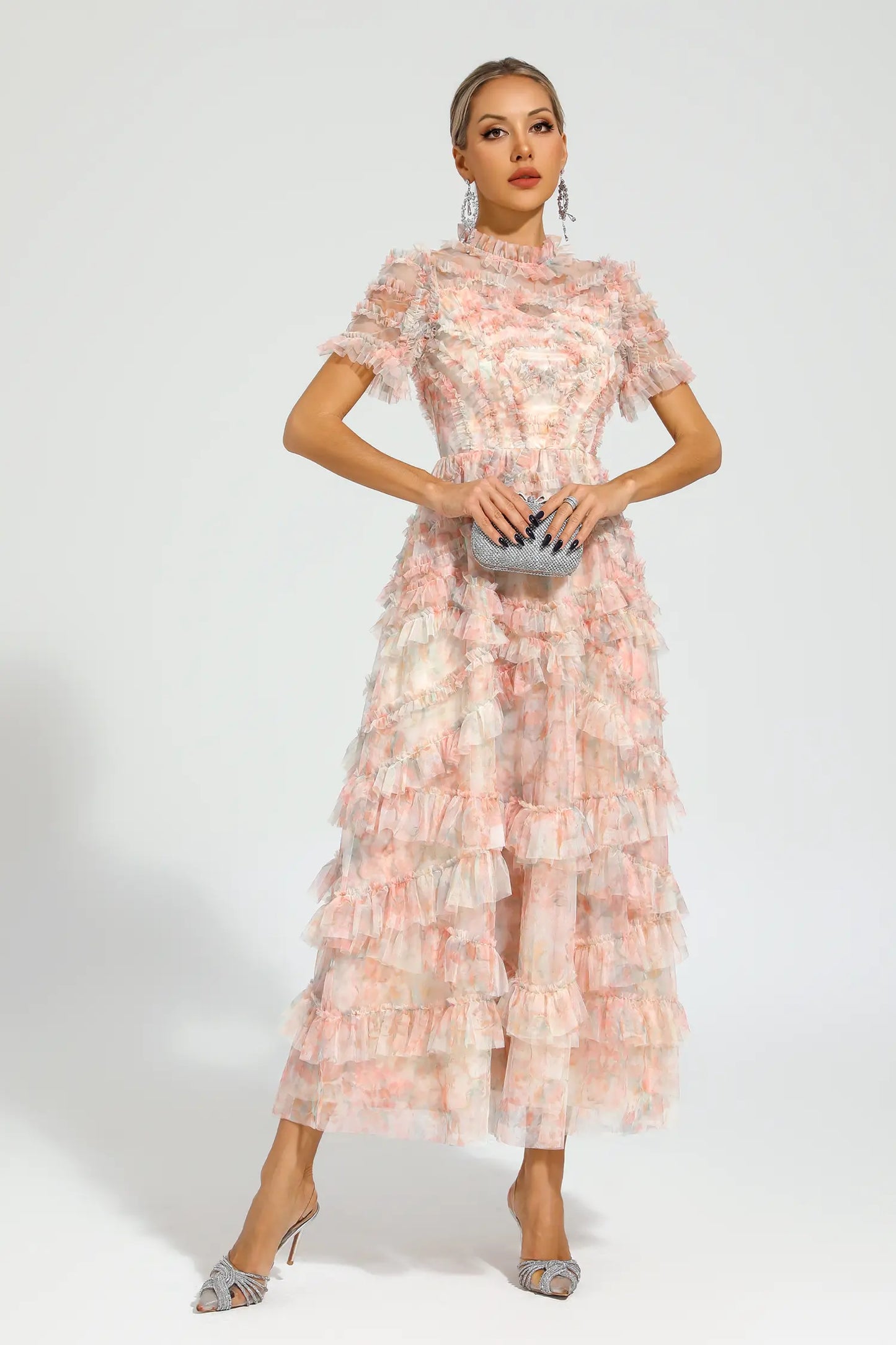 Saroyan Pink Floral Midi Dress