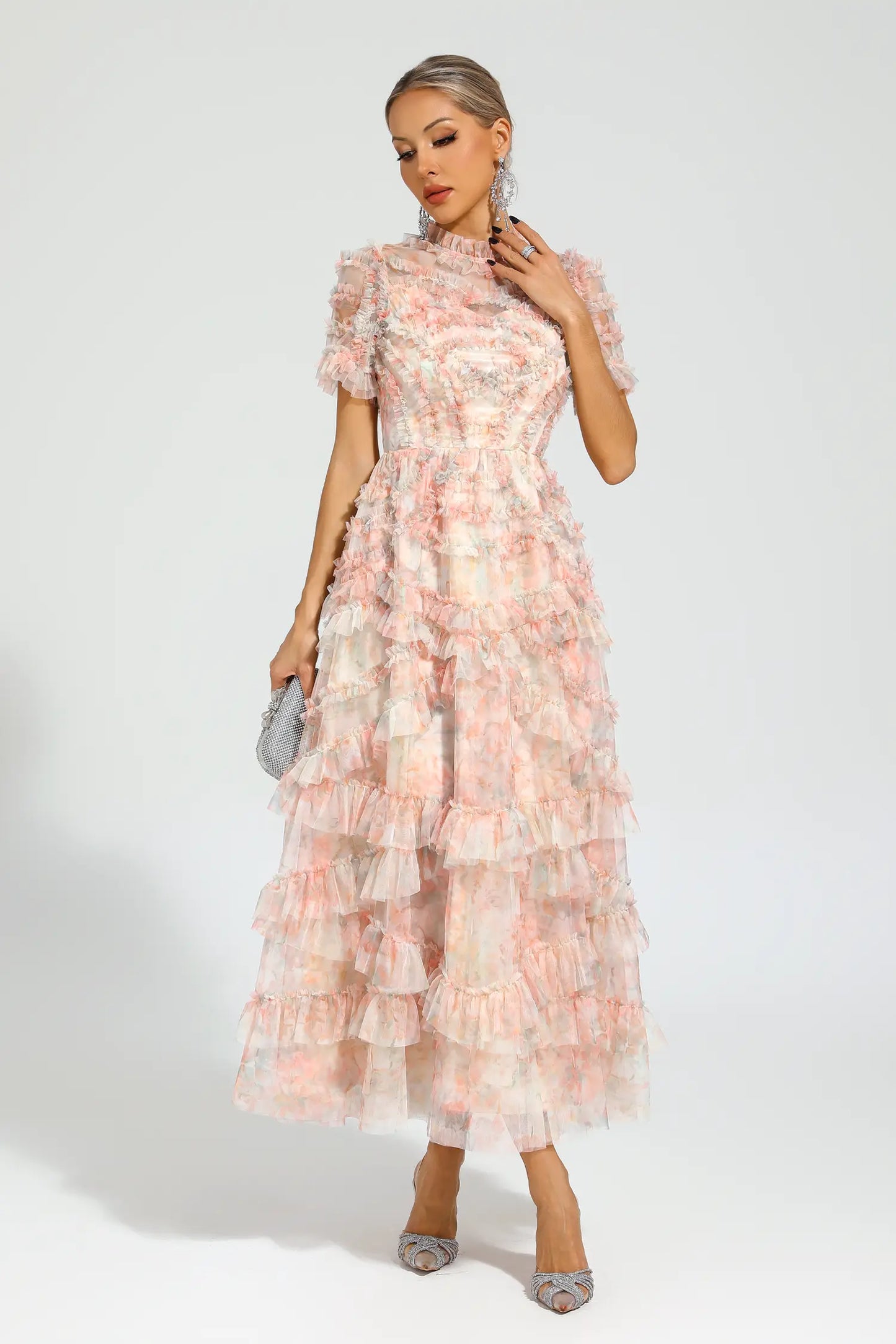 Saroyan Pink Floral Midi Dress