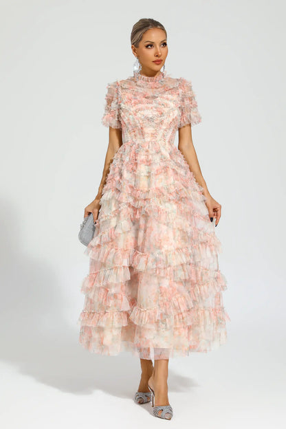 Saroyan Pink Floral Midi Dress